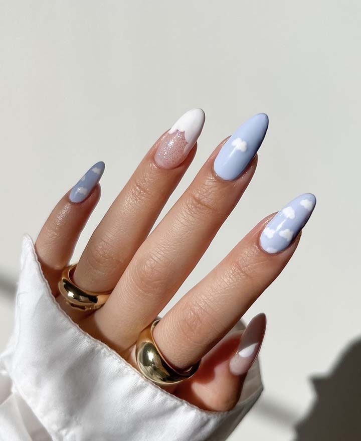 Top 25 Nail Art Designs You’ll See Everywhere in 2025 9 Cloud Nail Designs 21