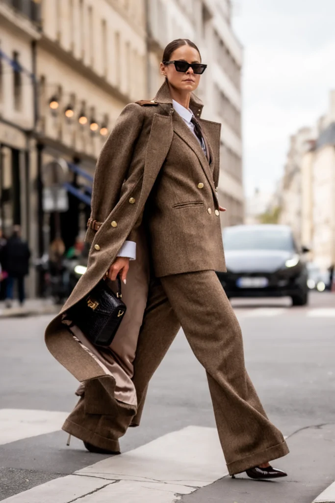 10 Essential Pieces Every Fashionable Woman Should Own in 2025 3 Large Scale Brown Herringbone