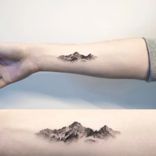 Minimalist Tattoos: The Latest Trend in Body Art 2 Mountain Tattoo Simple Small Range Geometric 19