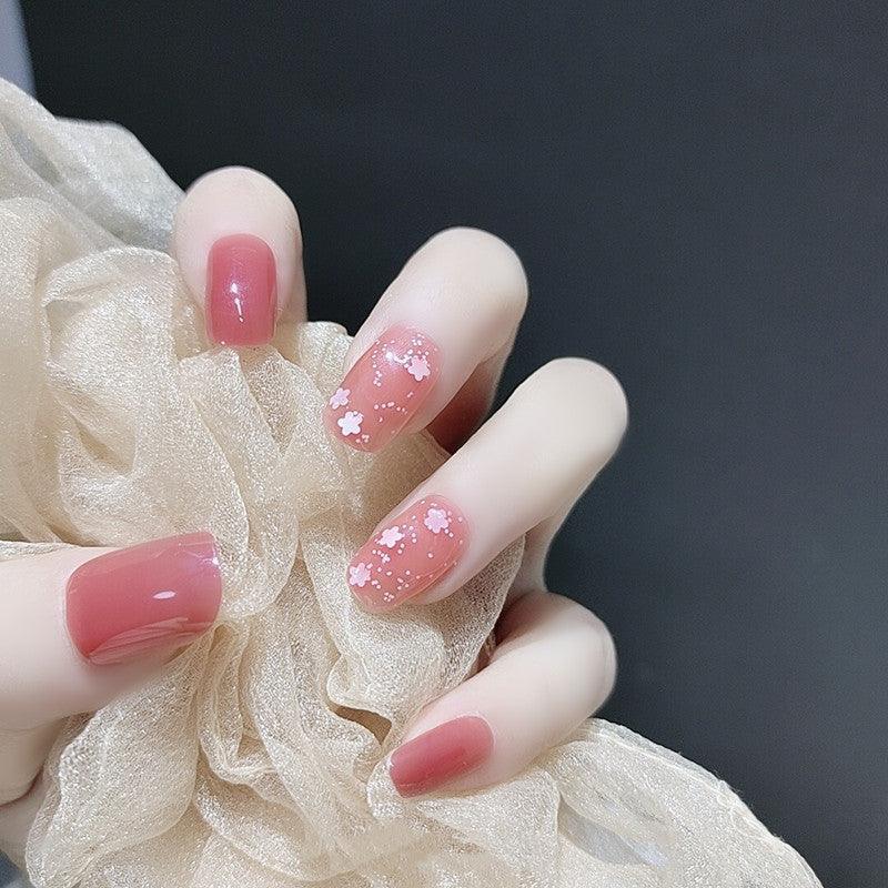 Summer Nail Trends That Will Dominate Instagram in 2025 3 autumn sale jelly floral pink sweet flowers medium length short press on nails belle rose nails 2